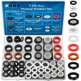 ZDBB 129 pcs garden hose washers pack for leak-free connections