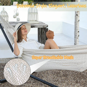 ZEANTZ hammock thick cotton rope detail highlights durable weaving