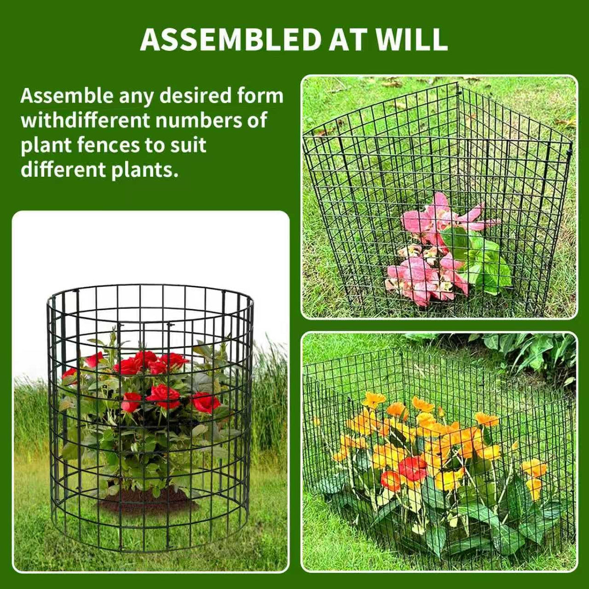ZEAZEA rectangular protector cage enclosing multiple stems in a bed