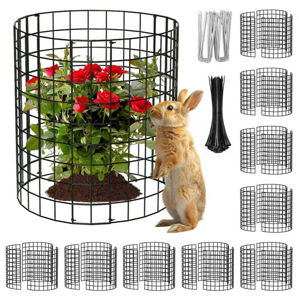 ZEAZEA round plant protector cage shielding a young plant in the garden