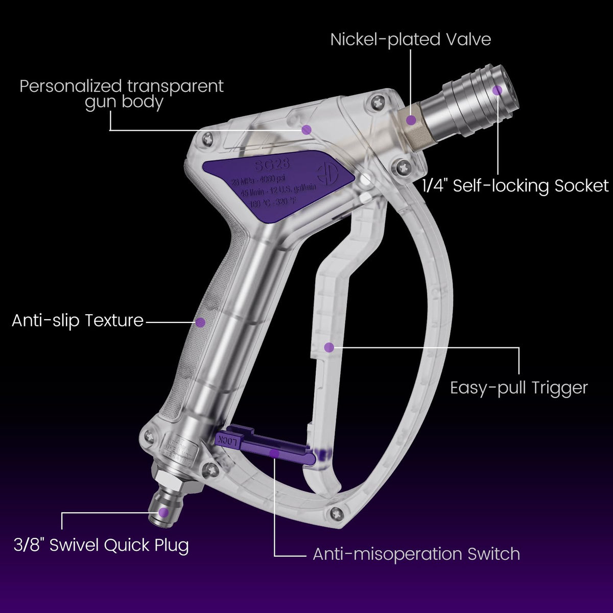 Zebra Clean hose-connection area demonstrates M22 and 3/8 adapters compatibility