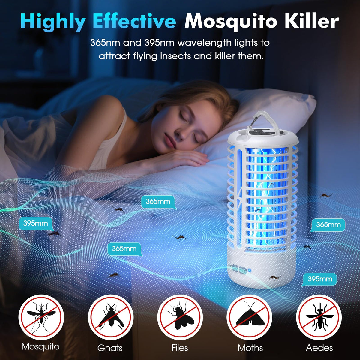 Zechuan Bug Zapper with dual lighting for attraction and ambient illumination.