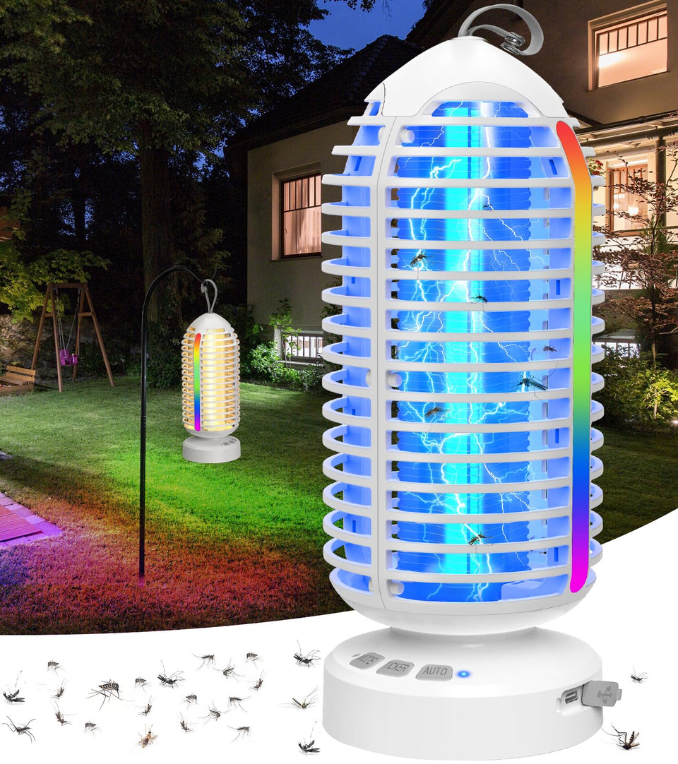 Zechuan bug zapper outdoor with colorful lighting enhances patio ambience and insect control