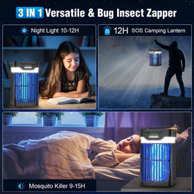 Zechuan Solar Bug Zapper 2100sqft-range emphasizes broad attraction area.