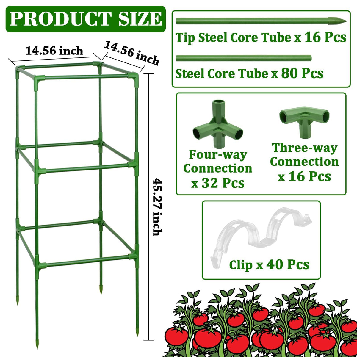 ZeeDix adjustable-height trellis grows with plants through stages.