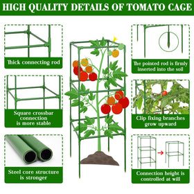ZeeDix cages work with tomatoes, cucumbers, and vines.