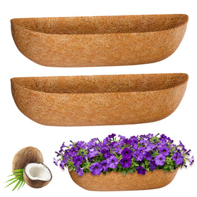 ZeeDix 36-inch coconut liner, half-moon shape, fits planters for better drainage.