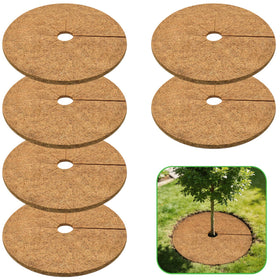 ZeeDix 6-pack coconut coir tree ring close-up shows natural material