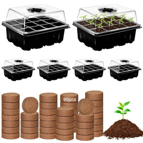 ZeeDix 6-pack seed starter trays with 72 cells for seedlings.