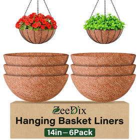 ZeeDix 14-inch round coconut liner for planters enhances airflow and drainage