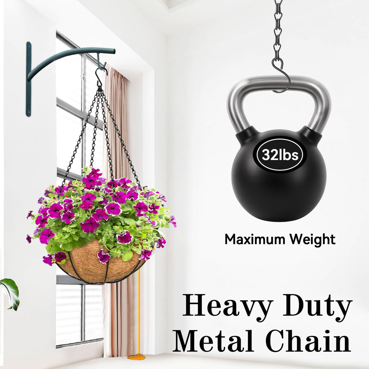 ZeeDix adjustable-length chain lets you set pot height easily.
