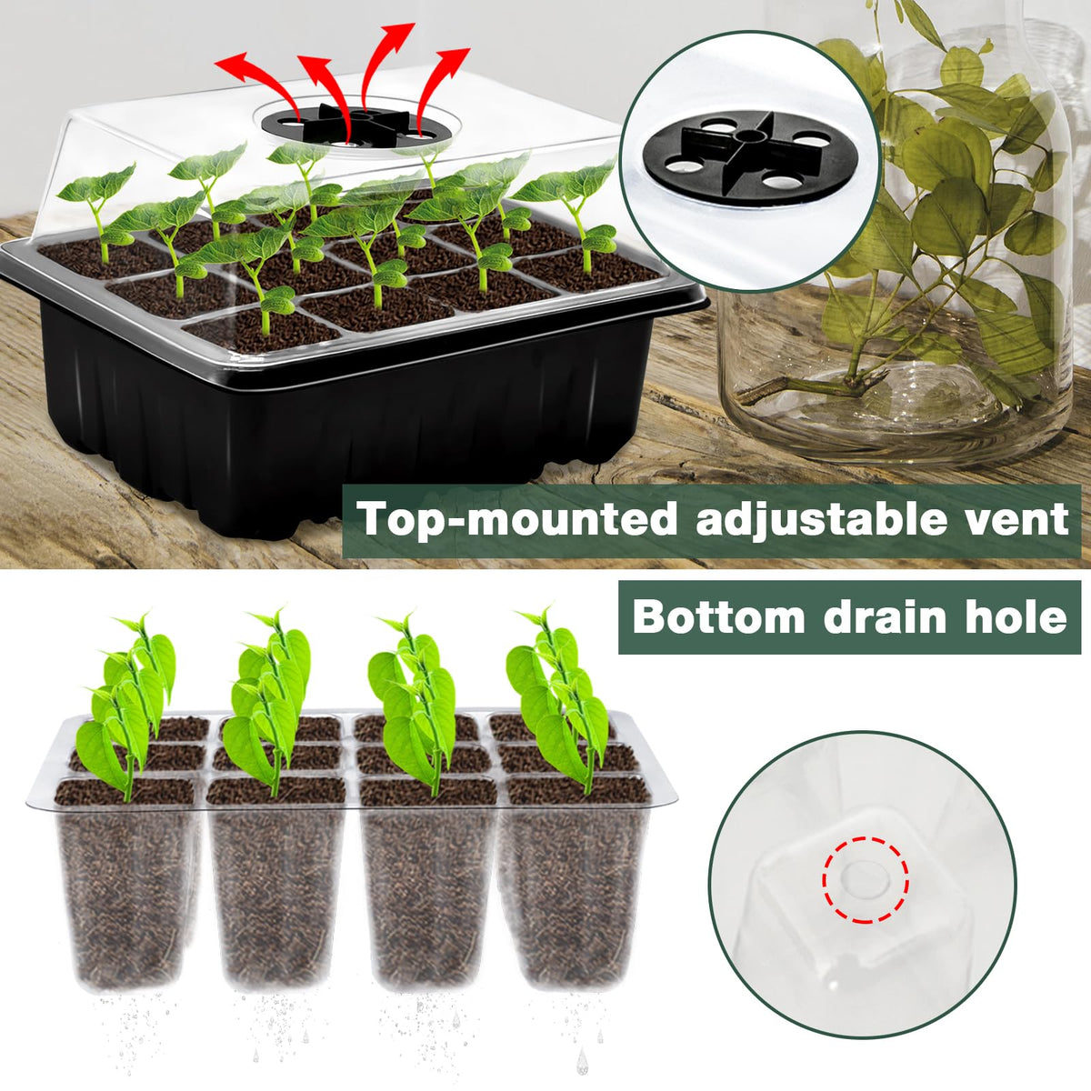 Stackable ZeeDix base tray saving space on a balcony.