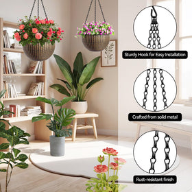 ZeeDix black metal planter chain ready for indoor or outdoor use