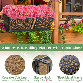 ZeeDix black metal planter designed for outdoor use