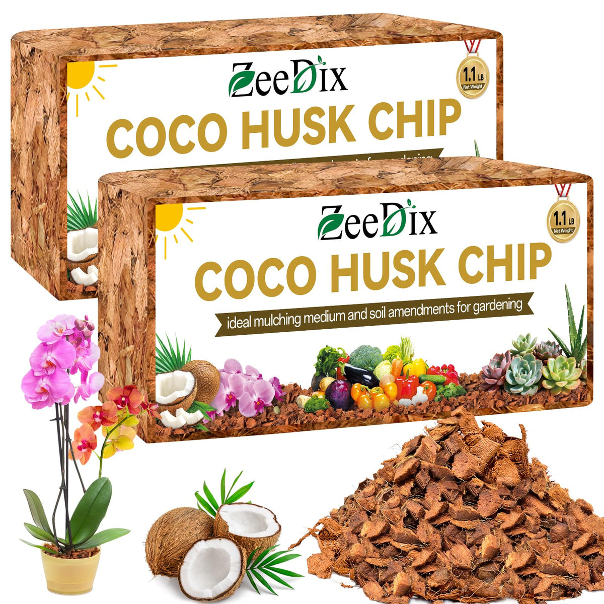 Zeedix Coco Husk Chips brick transforms into airy substrate for healthier roots