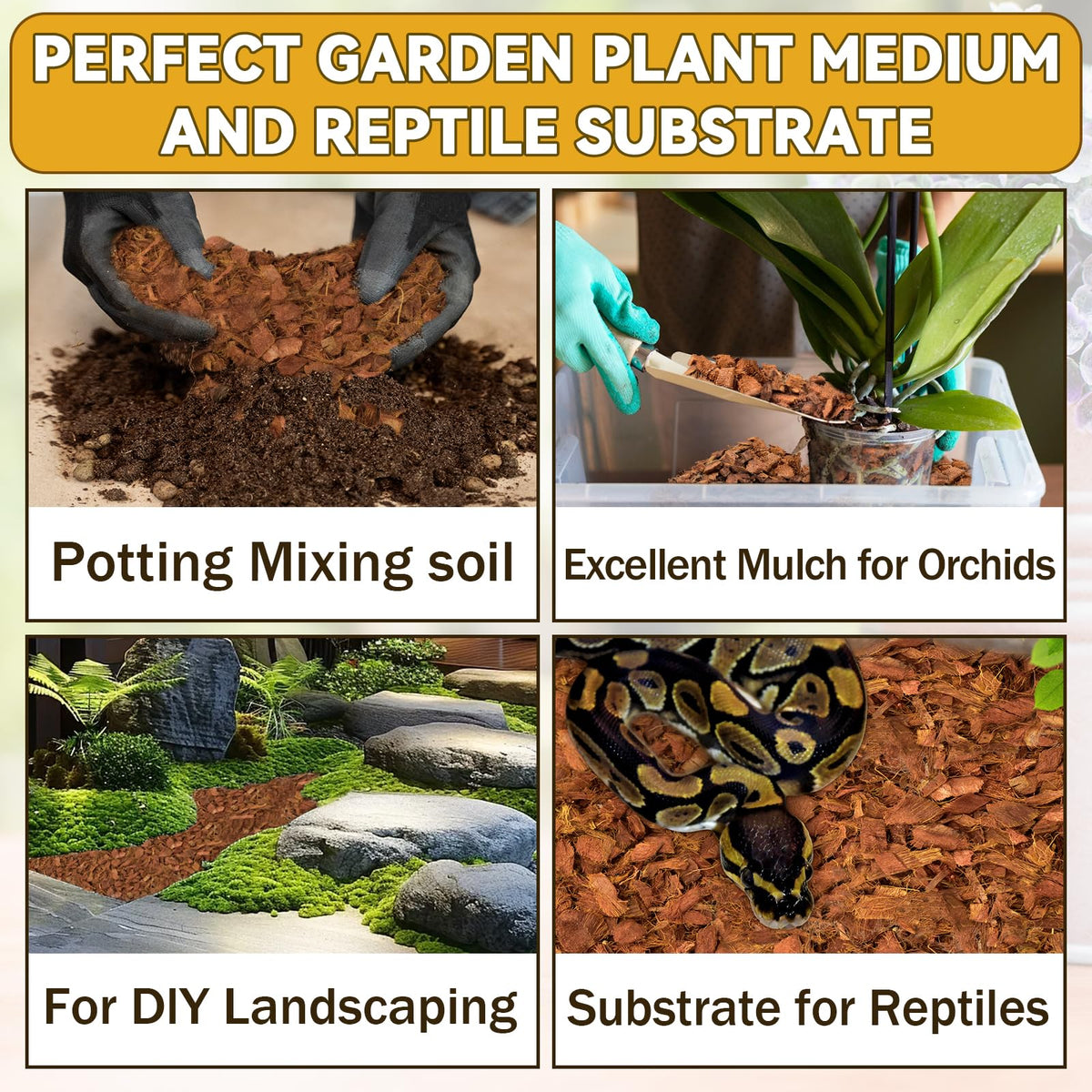Zeedix Coco Husk Chips mulch forms weed-suppressing landscape cover