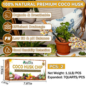 Zeedix Coco Husk Chips hydrated fluff expands into light potting mix for better aeration
