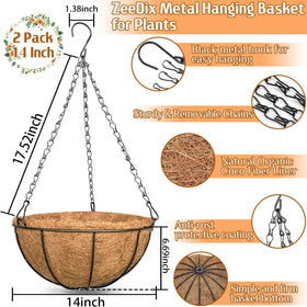 ZeeDix coco liner 14in provides breathable soil with water retention