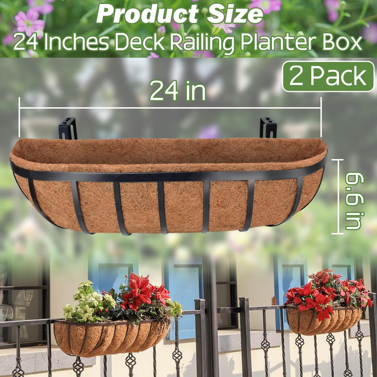 Zeedix coco liner inside supports moisture retention for plants.