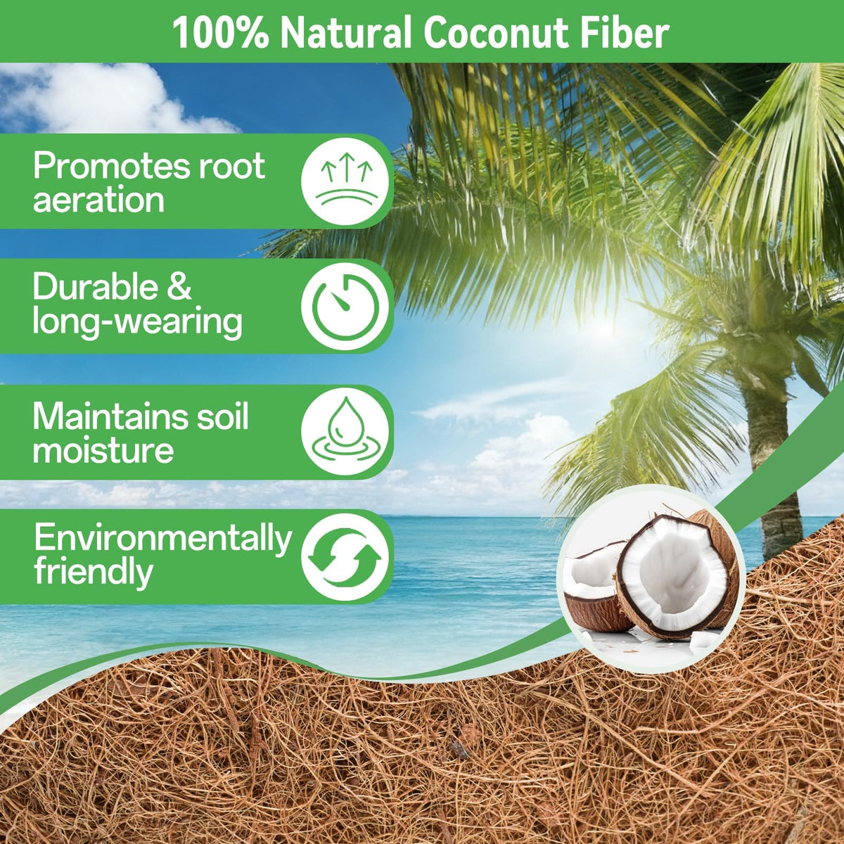 ZeeDix coconut fiber liner for window boxes helps prevent soil spills