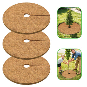 ZeeDix coconut fiber mulch ring 30in on soil for tidy, weed-free beds.