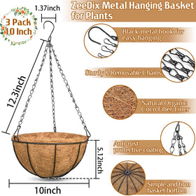 ZeeDix coconut liner baskets showing air flow and moisture control.