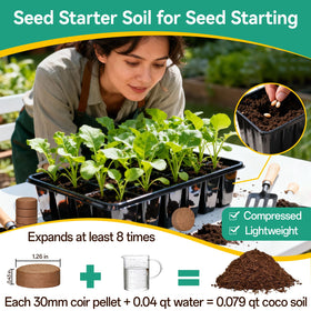 ZeeDix coco coir pellets expanding into fluffy soil after water.