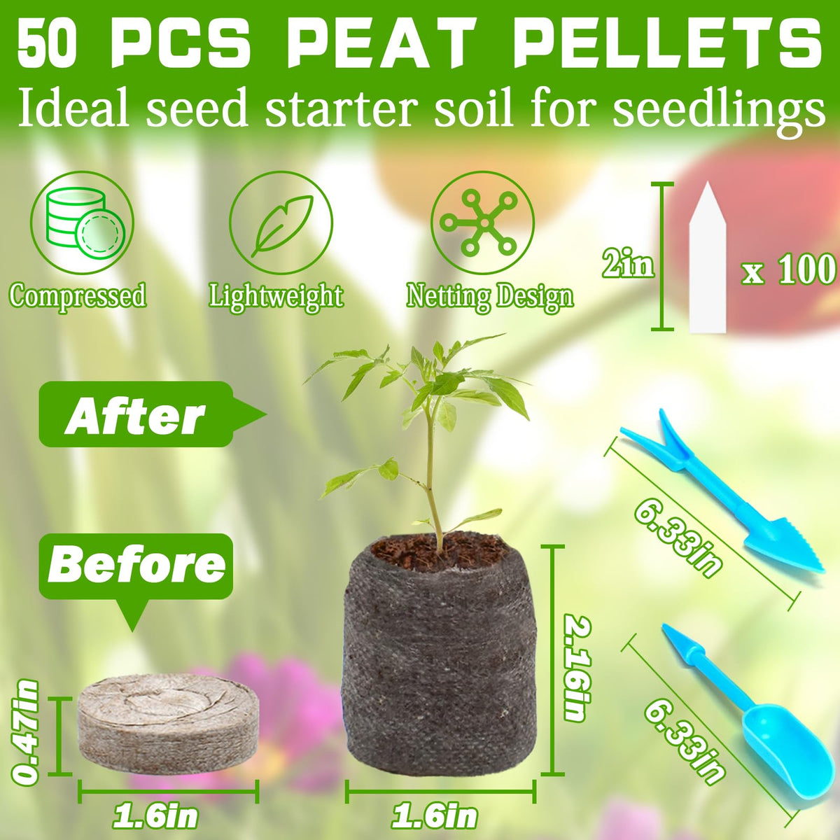 ZeeDix compressed peat pellets expand in water to support germination.