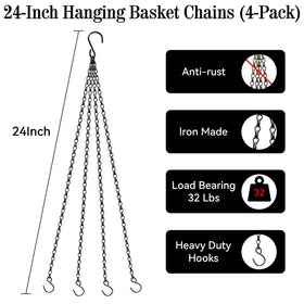 ZeeDix hanging chain with hooks and links for flexible pot arrangement.