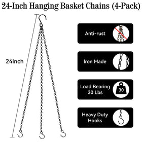 ZeeDix hanging chain with hooks secured for planters and lanterns