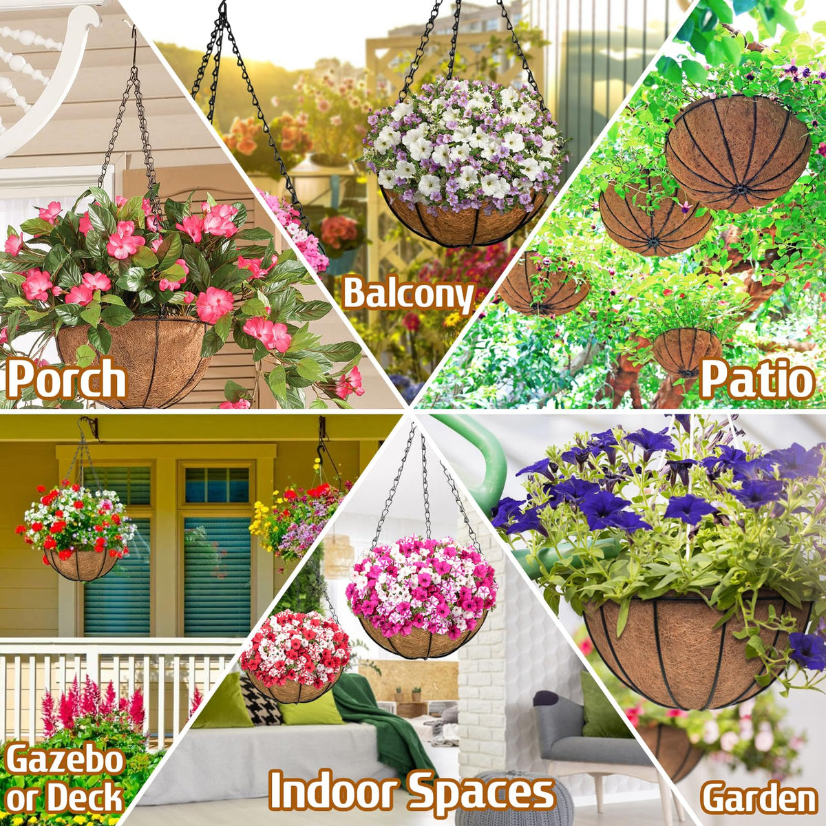 ZeeDix hanging planter on a porch setup for curb appeal