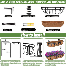 Zeedix assembled metal planter with hooks demonstrates sturdy mounting.