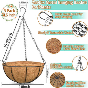 ZeeDix natural coconut fiber liner emphasizing air circulation and moisture retention