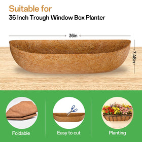 ZeeDix natural coconut fiber liner, durable in sun and rain for planter use.