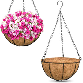 ZeeDix outdoor hanging baskets with 12-inch wire frame shown for porch plants