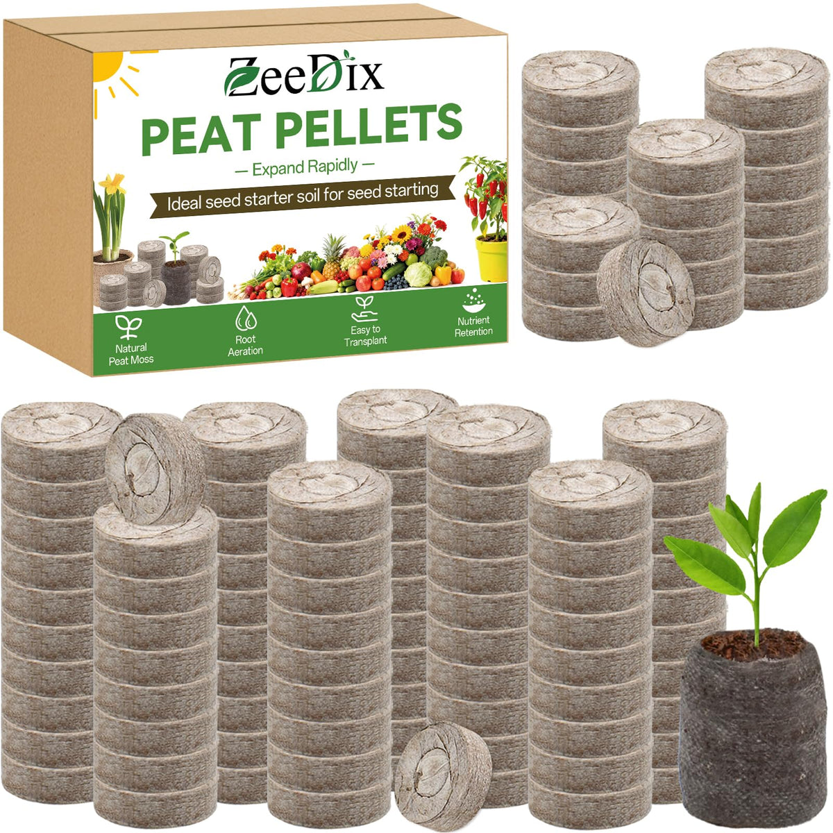 ZeeDix 30mm seed starter pellet ready to hydrate for planting