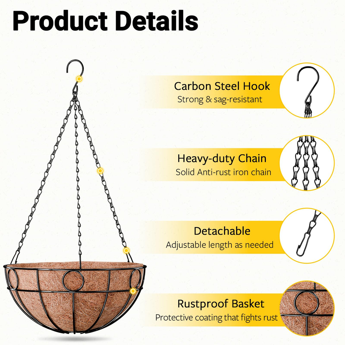 ZeeDix powder-coated iron frame resists rust and fading