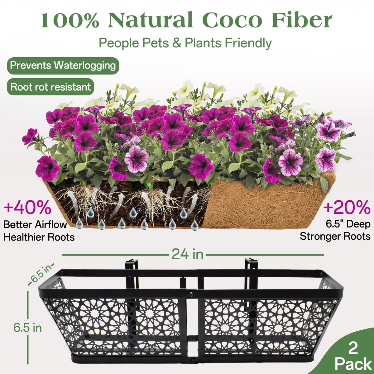 ZeeDix adjustable brackets for railing planter installation