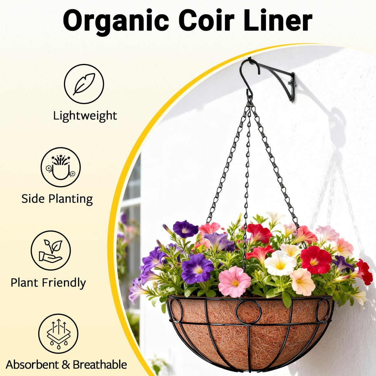 ZeeDix rust-resistant chains securely hang baskets in all weather