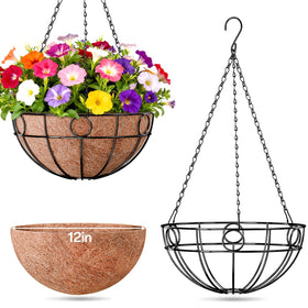 ZeeDix two-pack hanging baskets for double outdoor decor impact