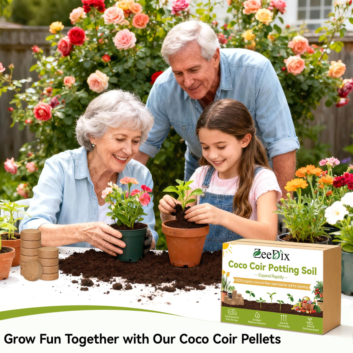 ZeeDix sustainable coconut fiber substrate for indoor and outdoor gardens.