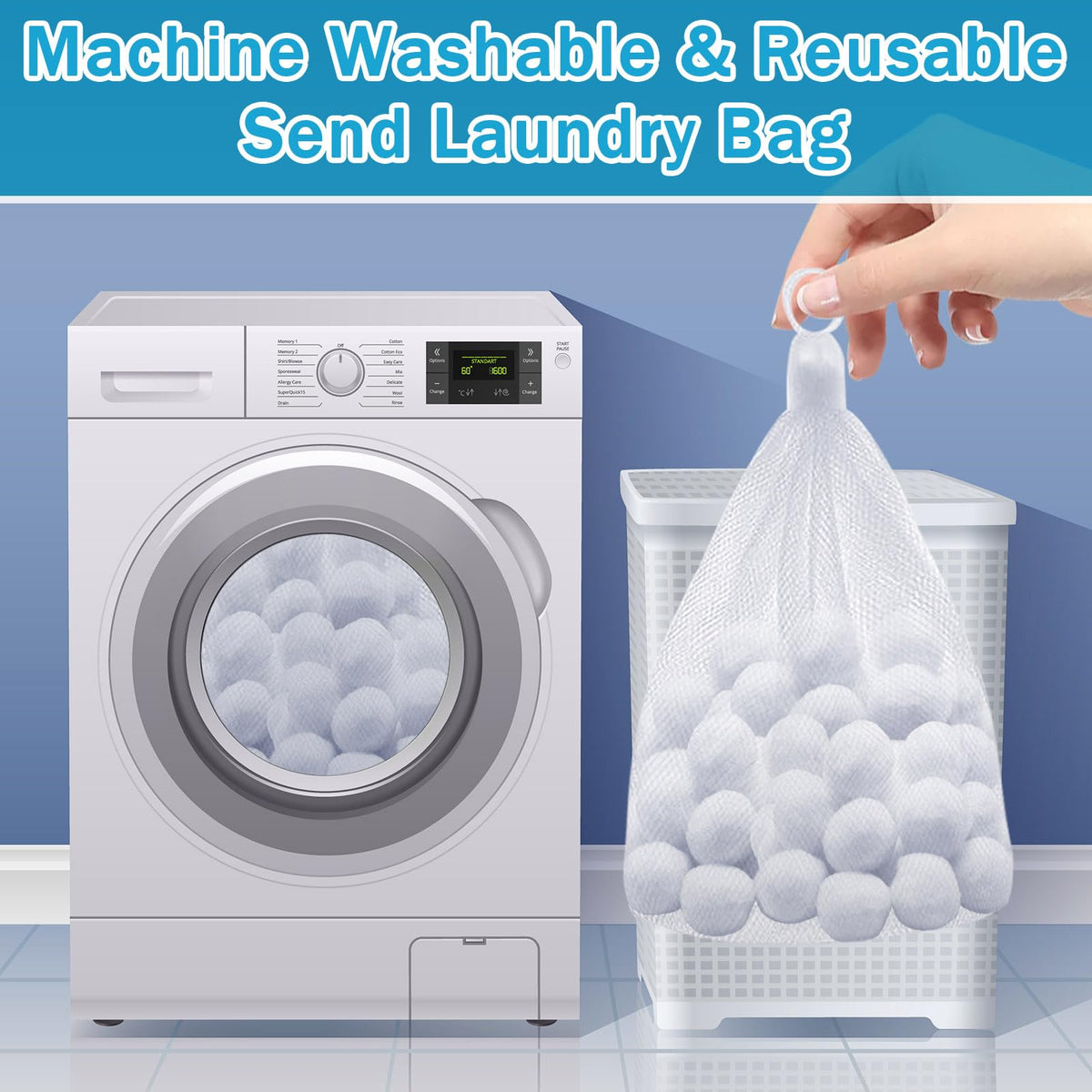 ZeeDix washable mesh bag shown with filter media in use.
