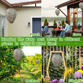 ZeeDix Wasp Nest Decoy 4-pack with metal frames for quick setup.