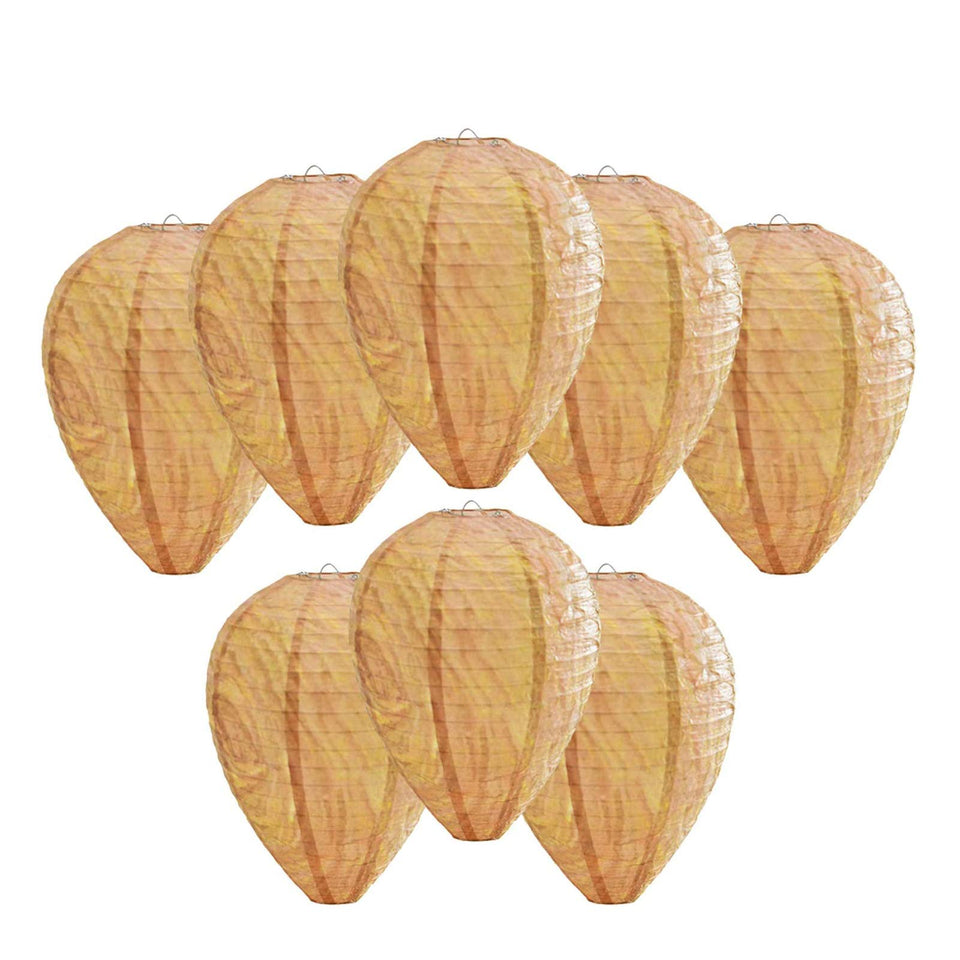 ZeeDix wasp nest hanging decoy, open size, deters wasps near outdoor dining.