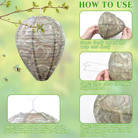 ZeeDix Wasp Nest Decoy shows 8.66-inch diameter and 11-inch height.