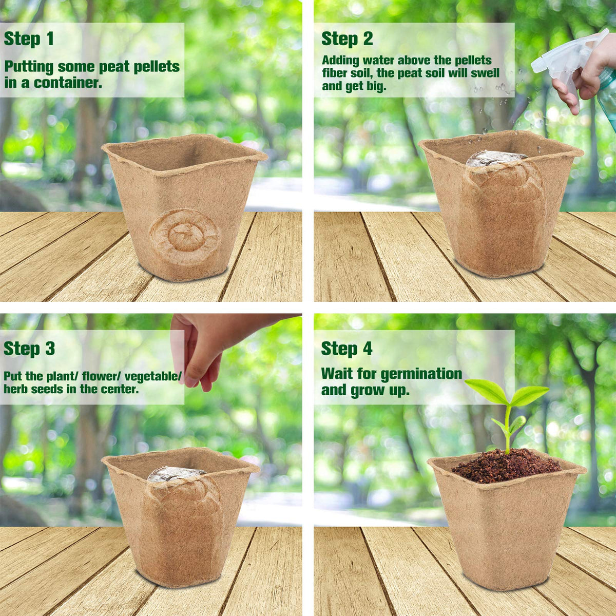 ZeeDix seed starter expands with water, enabling easier root-friendly planting.