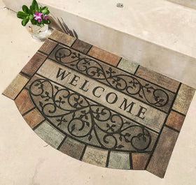 Zeeinx Welcome Door Mat with textured surface traps dust at the doorway.
