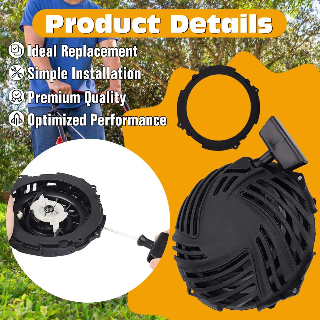 ZeeKee recoil starter side view demonstrates compact design for mower compatibility.