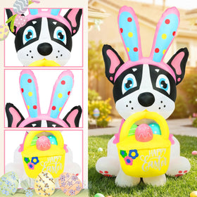 Zeepair Easter French Bulldog bunny ears close-up for festive curb appeal.