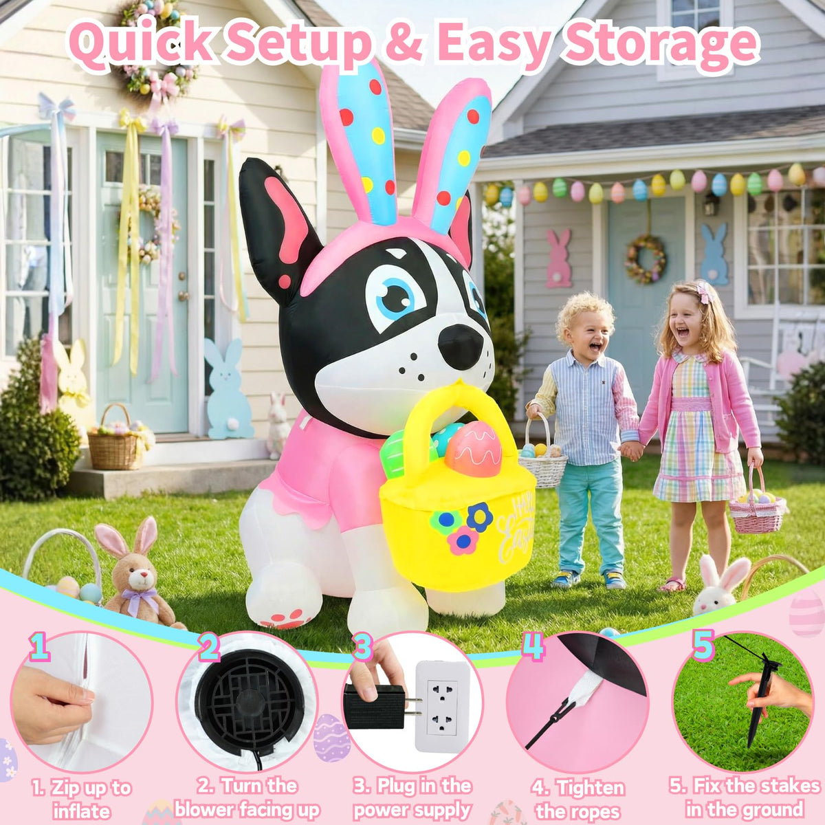 Zeepair Easter French Bulldog deflated storage for easy packing.